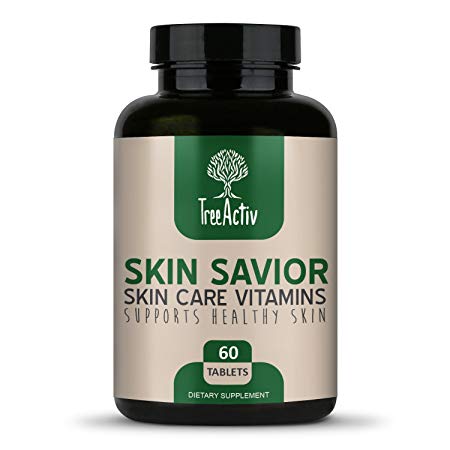 TreeActiv Skin Savior | Acne Care Vitamins, Minerals, and Herbs Clinically Proven to Reduce Visible Blemishes | Nicotinamide Folic Acid Pyridoxine Milk Thistle Selenium Zinc (60 Pills / 30 Days)