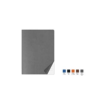 DUET Ruled, Flexicover Executive Notebook Journal Premium Paper, 192 Lined Pages, Two-Tone Flexible Cover, Fountain Pen Friendly, Gray & Charcoal Cover, Size 5.75" x 8.25"