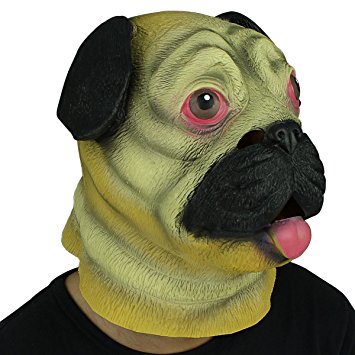 Novelty Deluxe Latex Rubber Creepy Dog Head Mask Halloween Party Costume Decorations