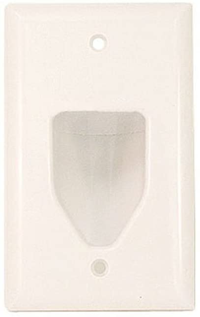 Monoprice 103997 1-Gang Recessed Low Voltage Cable Wall Plate, White