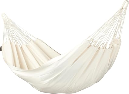 LA SIESTA® Modesta Organic Cotton Hammock - Indoor Outdoor Hammock, Bedroom Backyard Porch Patio Hammock Tree Hammock - Extra Large Fabric Hammock Bed, 2 Person Hammock - Max 440 Lbs, King, Latte