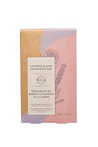 Deodorant Bar, Natural and effective, baking soda free. 100% Plant Based. Leaves no carbon footprint! (1 Pack/Lavender Rose)