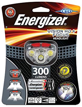 Energizer Vision HD  Focus 300 lumens HeadLight with 3 x AAA batteries included