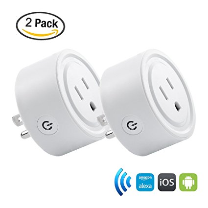 Wifi Mini Smart Plug[2 Pack],ZeroLemon Wifi Socket Outlet Works With Amazon Alexa and Google Assistant, Electrical Power Switch for Household Applicants, No Hub Required - White