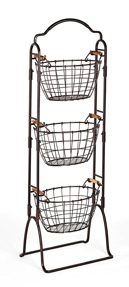 Gourmet Basics by Mikasa Harbor 3-Tier Wire Market Basket