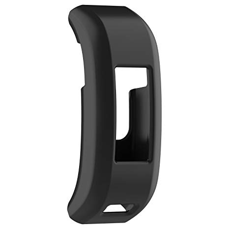 For Garmin Vivosmart HR Case Cover, TenYun Silicone Band Case Cover for Garmin Vivosmart HR Colorful Replacement Wristband With Secure Clasps For Garmin Vivoactive HR(No tracker) (Black)