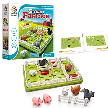 SmartGames Smart Farmer Board Game, a Fun, STEM Focused Cognitive Skill-Building Brain Game and Puzzle Game for Ages 5 and Up