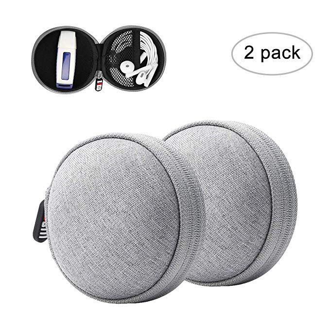 Oriolus Earphone Case Earbuds Case Headphone Case Ear Bud Storage Case Earbud Holder (Circle Grey)