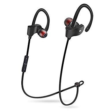 Gtopin Bluetooth Headphones with Mic Wireless Sport Earbuds In Ear HD Stereo Sweatproof Earphones for Running Fitness Gym Sports Noise Cancelling Wireless Headset Ultra Long Battery Life (Black)