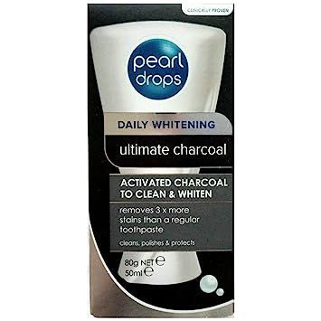 Pearl Drops daily Whitening Ultimate Actiavted Charcoal Teeth Whitening Toothpaste | Daily Whitening Ultimate Charcoal | 50ml Removes 3 x More Teeth Stains Cleans Polishes & Protects