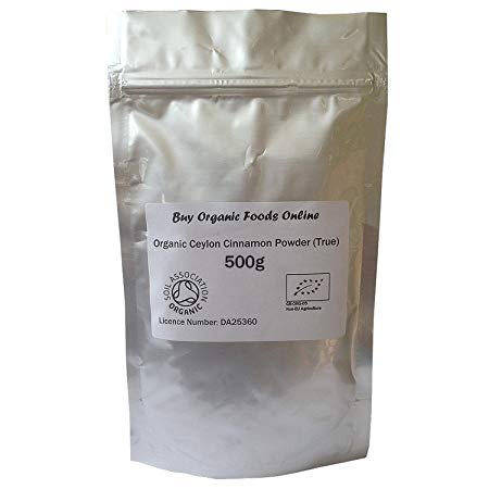 Organic Ceylon Cinnamon Powder (True) Grade *A* Premium Quality! Soil Association Certified FREE P&P (500g)