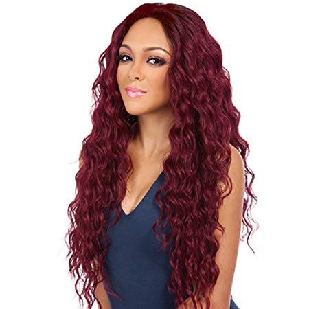 ForQueens Long Curly Wigs for Women Natural Hair Wigs Wavy Red Hair Wig Loose Deep Wave Synthetic Heat Resistant Fiber Full Wig