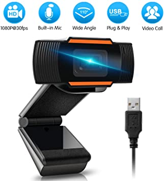 1080P Webcam USB Computer Camera Webcam Live Streaming Webcam with Microphone for Laptop, Desktop, Conferencing, Video Chatting