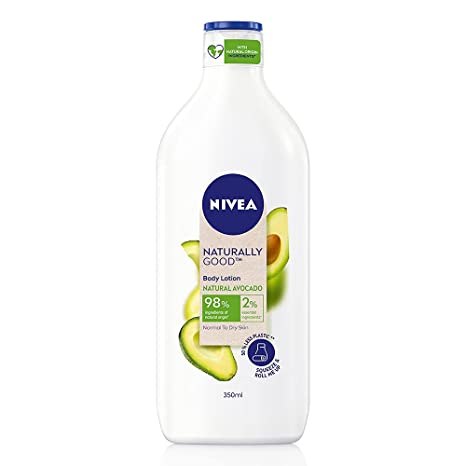 Nivea Naturally Good, Natural Avocado Body Lotion, For Normal To Dry Skin, No Parabens, 98% Natural Origin Ingredients, 350 ml