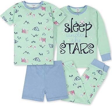 Gerber Baby Girls' Toddler Snug Fit 4-Piece Pajama Set