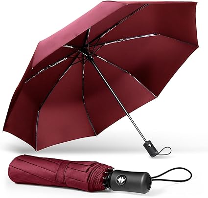 TechRise Umbrella, Compact Strong Windproof Automatic Umbrellas, Folding Lightweight, Portable Travel Golf Umbrella for Rain, One Button Auto Open and Close