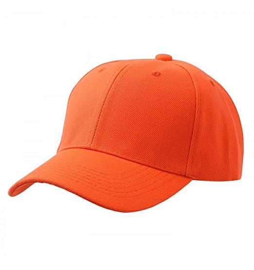 Men's Plain Baseball Cap Velcro Adjustable Curved Visor Hat