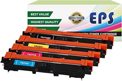 EPS Compatible Toner Cartridges Replacement for Brother TN221 TN225 Replacement for Brother TN221 TN225 to Use with HL-3140CW HL-3170CDW HL-3180 MFC-9130CW MFC-9330CDW MFC-9340CDW (B,C,M,Y Color Set)