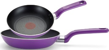 T-fal C970S2 Excite Nonstick Thermo-Spot Dishwasher Safe Oven Safe PFOA Free 8-Inch and 10.25-Inch Fry Pans Cookware, 2-Piece Set, Purple
