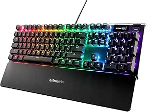 Steelseries Apex 5 - Clavier de Gaming Hybride Mécanique - Illumination RVB Par Touche - Affichage Intelligent Oled - Agencement Français Azerty