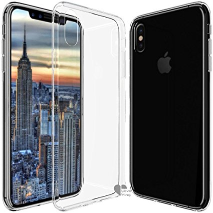 iPhone X Case,iPhone X cover Love Ying [Crystal Clear] Ultra[Slim Thin][Anti-Scratches]Flexible TPU Gel Rubber Soft Skin Silicone Protective Case Cover for Apple iPhone X-Clear
