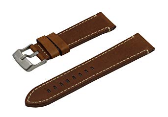 SWISS REIMAGINED Hypoallergenic Ecologically Tanned Calfskin Leather Watch Band with Titanium Buckle