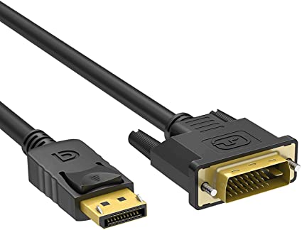 DisplayPort to DVI Cable,ABLEWE DP to DVI Converter Male to Male Cable, Gold Plated,6 Feet,Black