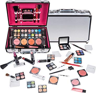 SHANY Cosmetics Carry All Train Case with Makeup and Reusable Aluminum Case, Cameo