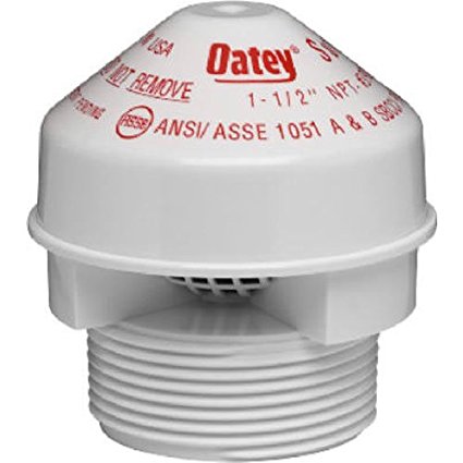 Oatey 39016 Sure-Vent Air Admittance Valve with 1-1/2-Inch by 2-Inch PVC Adapter, 2-Inch
