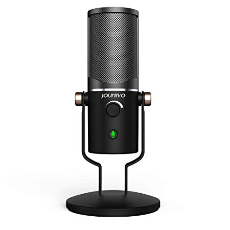 USB Microphone Computer Cardioid Condenser Mic, JOUNIVO PC Laptop Recording Microphone with Mute Button & LED Indicator for Studio Recording Vocals, YouTube, Streaming Broadcast, Podcasting, Skype