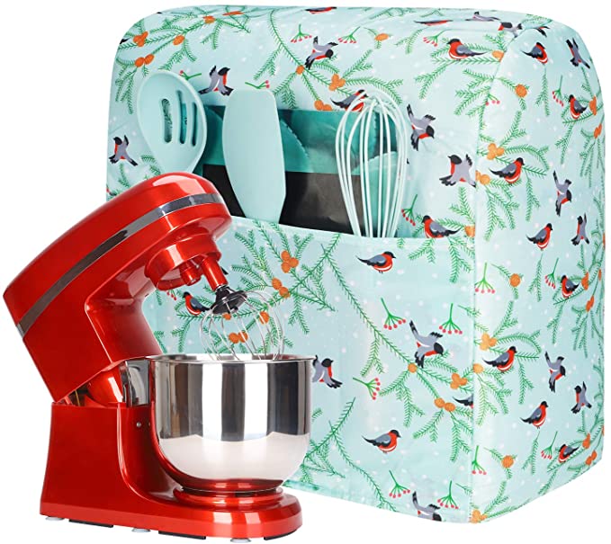 Stand Mixer Cover with Pocket and Cute Print,Pioneer Woman Kitchen Accessories,Kitchenaid Mixer Cover Compatible with 6-8 Quart Kitchenaid and Hamilton Mixers,Small Appliance Dust Cover