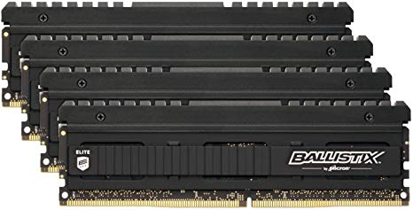 Crucial Ballistix Elite 4000 MHz DDR4 DRAM Desktop Gaming Memory Kit 32GB (8GBx4) CL18 BLE4K8G4D40BEEAK
