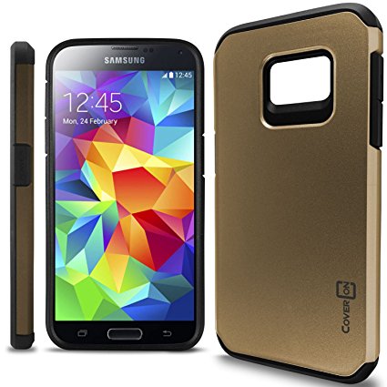 Samsung S7 Case, CoverON® Slim Guard Series Modern Protective Galaxy S7 Phone Case [Dual Layer Armor Hard Cover Hybrid Case For Galaxy S7] - Gold