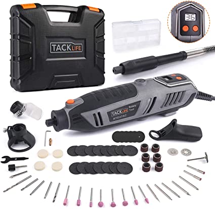 Multifunction Tool, Tacklife RTD37AC 200W Rotating Tool, 40,000 RPM Multifunction Tool 6 Speed Control, Using for DIY Cutting, Grinding, Drilling, Engraving and so on.