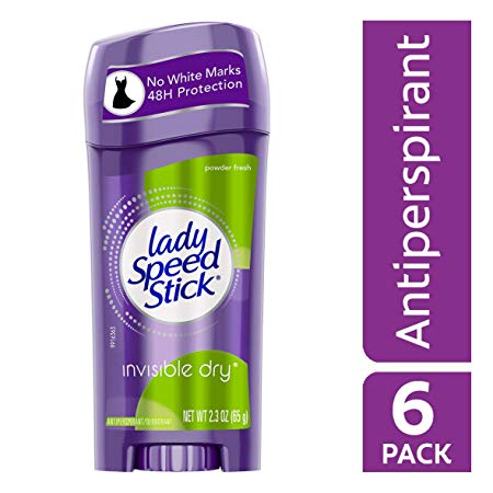 Lady Speed Stick Invisible Dry Antiperspirant Deodorant, Powder Fresh - 2.3 ounce (6 Pack)