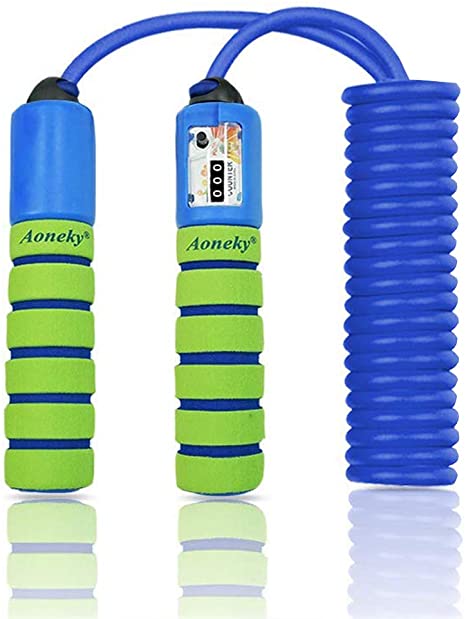 Aoneky Adjustable Kids Jump Rope with Counter and Comfortable Handles