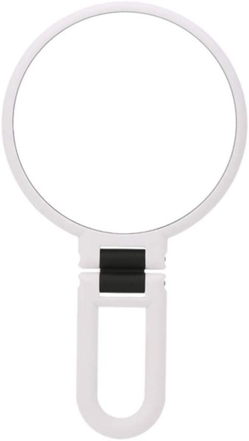 TBWHL 15x Magnifying Makeup Mirror, Travel Handheld Mirror Double-Sided 360 Adjustable Cosmetic Hand Mirror Round White