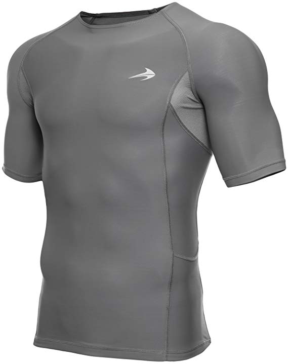 CompressionZ Men's Short Sleeve Compression Shirt - Athletic Base Layer for Fitness, Cycling, Training, Workout, Tactical Sports Wear - Cool Dry Running Shirt - Thermal Rash Guard Protection by