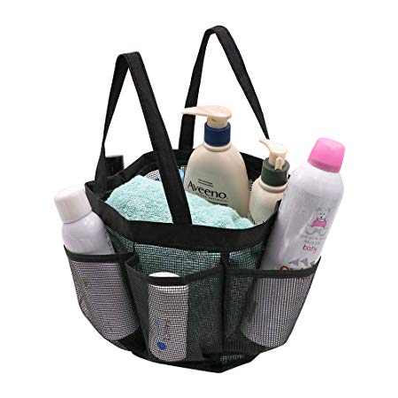 Beaverve Portable Shower Caddy Bag, Quick Dry Shower Caddy Large Shower Tote, Mesh Shower Caddy Tote Bag Oxford Hanging Bath Shower Bag with 2 Handles for College Dorm, Gym, Travel, Hotel, Swimming