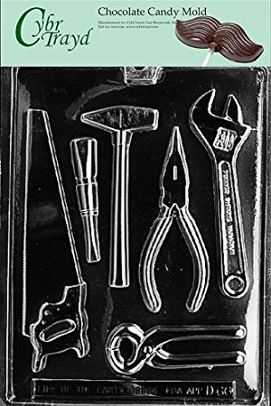 Cybrtrayd Life of the Party D066 Tools Assortment (1 Ea.) Chocolate Candy Mold in Sealed Protective Poly Bag Imprinted with Copyrighted Cybrtrayd Molding Instructions