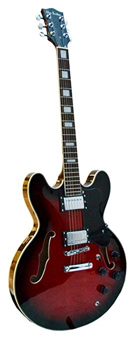 Glen Burton GE355-RDS"Memphis" Semi Hollowbody Electric Guitar, Redburst