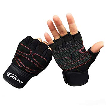 JoyFit - Weightlifting Gloves with 12" Wrist Wrap Support for Gym, Powerlifting, Workout, Weightlifting, Crossfit, Fitness, Sports for Men and Women