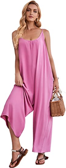 BUENOS NINOS Women's V Neck Floral Maxi Dress Boho Printed Adjustable Spaghetti Strap Ethnic Beach Long Dress with Pockets