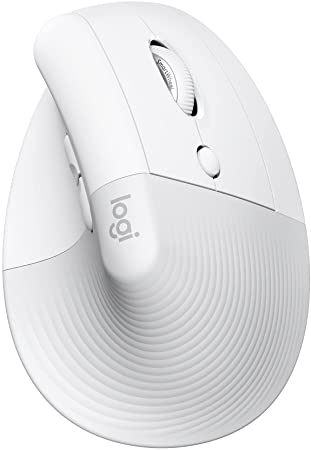 Logitech Lift Vertical Ergonomic Mouse, Wireless, Bluetooth or Logi Bolt USB Receiver, Quiet clicks, 4 Buttons, Compatible with Windows/macOS/iPadOS, Laptop, PC - Off White