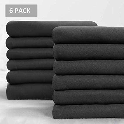 Premium Queen Pillowcase 6 Pack - Standard Dark Grey - 1800 Thread Count - Soft Brushed Microfiber Allergies Free - Wrinkle Resistant - Tailoring Iron - Bulk Pillowcases Set
