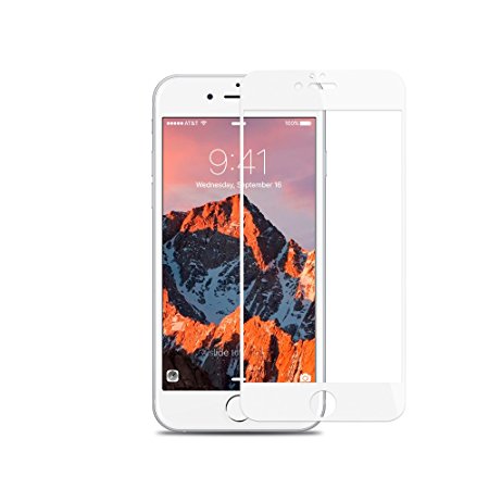 ICE FROG iPhone 6 Plus/6s Plus 5.5" Colored Screen Protector Tempered Glass,[3D Touch Compatible] Round Edge 9H Hardness Full Screen Cover Premium Tempered Glass Film (WHITE)