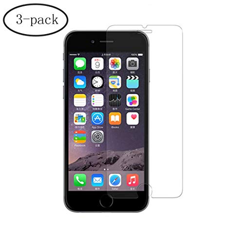 Screen Protector Compatible for iPhone 6/7/8/6S,3-Pack,9H Hardness,Tempered Glass Screen Protector,3D Full Coverage,4.7 Inch