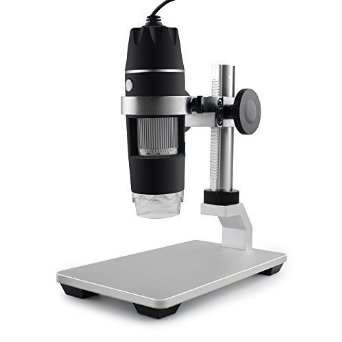 MAOZUA 2MP 300x Optical Zoom USB Microscope with Professional Base Stand with 8 LED Lights