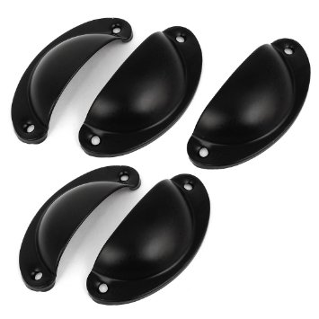 Retro Style Furniture Door Pull Handle 3.1-inch Length 5 Pcs Black