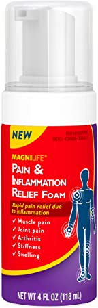 MagniLife Pain & Inflammation Relief Foam Rapid Pain Relief Targets Muscle & Joint Pain, Arthritis, Stiffness & Swelling - Natural, Non-Greasy, Additive-Free - 4oz